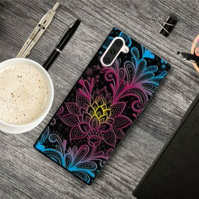 Силіконовий (TPU) чохол Deexe Life Style для Samsung Galaxy Note 10 - Flowers Embossment Patterned TPU