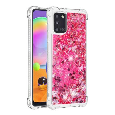 Силіконовий (TPU) чохол Deexe Liquid Glitter для Samsung Galaxy A31 (A315) - Red