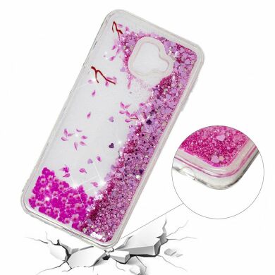 Силіконовий (TPU) чохол Deexe Liquid Glitter для Samsung Galaxy J6+ (J610) Falling Flower