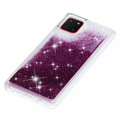 Силиконовый (TPU) чехол Deexe Liquid Glitter для Samsung Galaxy Note 10 Lite (N770) - Purple