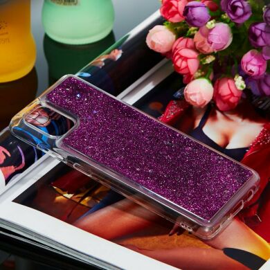 Силиконовый (TPU) чехол Deexe Liquid Glitter для Samsung Galaxy Note 10 Lite (N770) - Purple