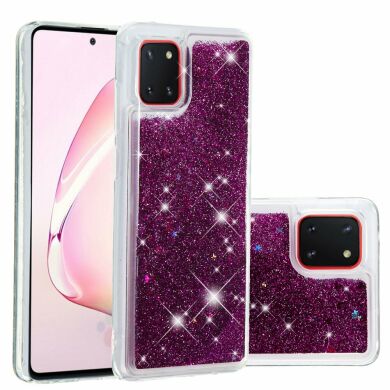 Силіконовий (TPU) чохол Deexe Liquid Glitter для Samsung Galaxy Note 10 Lite (N770) - Purple