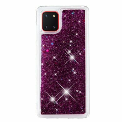 Силіконовий (TPU) чохол Deexe Liquid Glitter для Samsung Galaxy Note 10 Lite (N770) - Purple