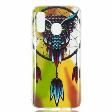 Силіконовий (TPU) чохол Deexe LumiCase для Samsung Galaxy A40 (А405) - Owl Dream Catcher