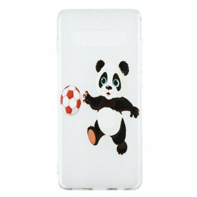 Силиконовый (TPU) чехол Deexe Pretty Glossy для Samsung Galaxy S10 Plus (G975) - Panda Plays Football