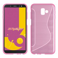 Силиконовый (TPU) чехол Deexe S Line для Samsung Galaxy J6+ (J610) - Pink