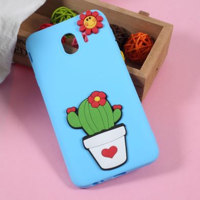 Силиконовый (TPU) чехол UniCase 3D Cartoon Pattern для Samsung Galaxy J4 2018 (J400) - Cactus Pattern
