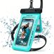 Влагозащитный чехол Deexe Aqua Shield для смартфонов диагональю до 7.5 дюймов - Cyan. Фото 1 из 7