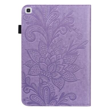 Защитный чехол Deexe Flower Print для Samsung Galaxy Tab A7 10.4 (2020) - Purple