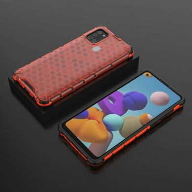 Захисний чохол Deexe Honeycomb Series для Samsung Galaxy A21s (A217) - Red