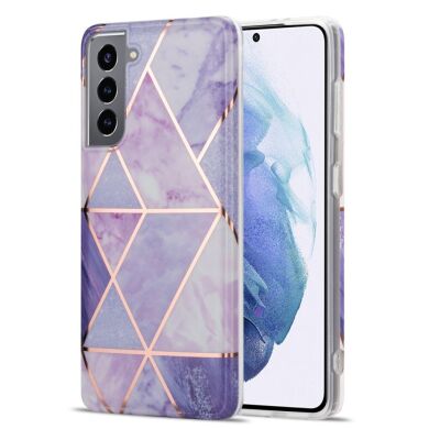 Защитный чехол Deexe Marble Pattern для Samsung Galaxy S21 - Light Purple