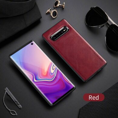 Захисний чохол X-LEVEL Leather Back Cover для Samsung Galaxy S10 (G973) - Red