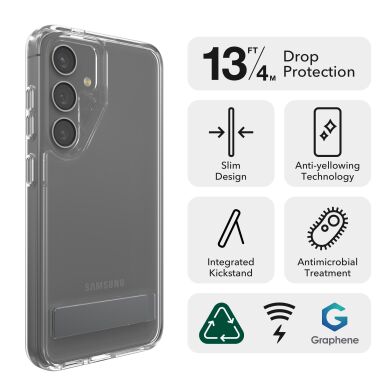 Защитный чехол Zagg Gear4 Crystal Palace with Kickstand для Samsung Galaxy S24 (S921) 702314091 - Clear