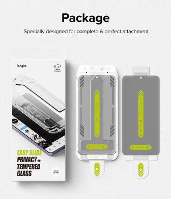 Комплект защитных стекол (2шт) Ringke Easy Slide Privacy для Samsung Galaxy S24 Plus (S926) 8800274968868 - Black