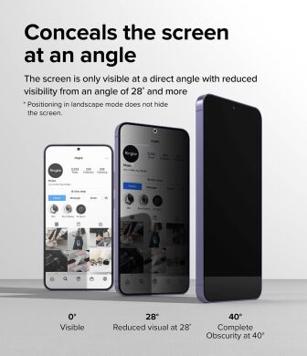 Комплект защитных стекол (2шт) Ringke Easy Slide Privacy для Samsung Galaxy S24 Plus (S926) 8800274968868 - Black