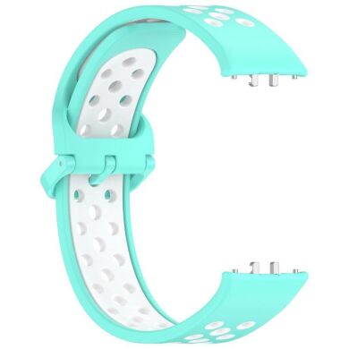 Ремінець Deexe Dot Color для Samsung Galaxy Fit 3 - Teal / White