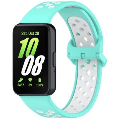 Ремінець Deexe Dot Color для Samsung Galaxy Fit 3 - Teal / White