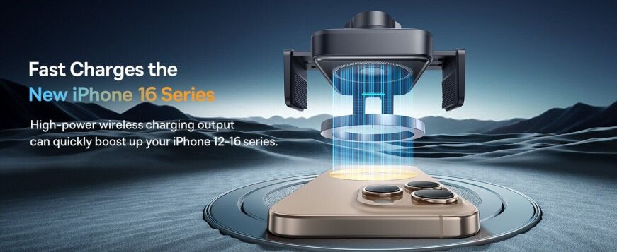 Автомобільний тримач із функцією бездротової зарядки Baseus Wisdom Pro (Air Outlet Version) C40381501123-00 - Black