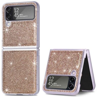 Защитный чехол Deexe Glitter Case для Samsung Galaxy Flip 4 - Gold