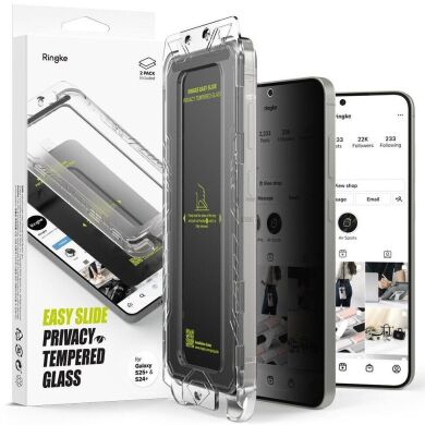 Комплект защитных стекол (2шт) Ringke Easy Slide Privacy для Samsung Galaxy S24 Plus (S926) 8800274968868 - Black