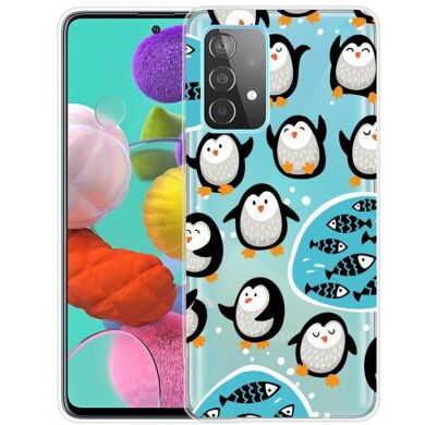 Силиконовый (TPU) чехол Deexe Pretty Glossy для Samsung Galaxy A13 (А135) - Penguins