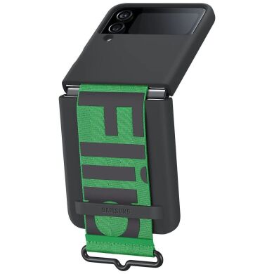 Захисний чохол Silicone Cover with Strap для Samsung Galaxy Flip 4 (EF-GF721TBEGUA) - Black