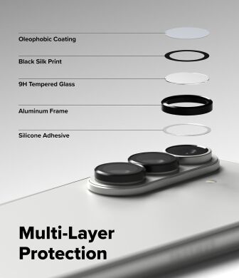 Комплект захисних стекол Ringke Camera Lens Frame Glass для Samsung Galaxy Fold 7 (8800293855484) - Black