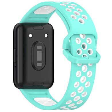 Ремінець Deexe Dot Color для Samsung Galaxy Fit 3 - Teal / White