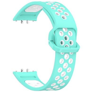 Ремінець Deexe Dot Color для Samsung Galaxy Fit 3 - Teal / White