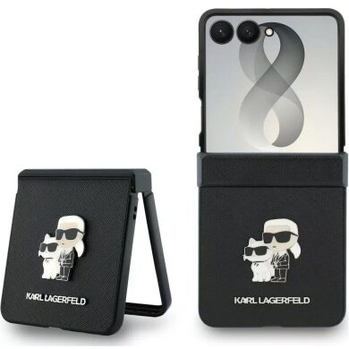 Защитный чехол Karl Lagerfeld Karl&Choupette Saffiano Pins для Samsung Galaxy Flip 8 (KLHCZF8SAPKCNPK) - Black