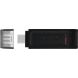 Флеш-накопитель Kingston DT 70 256GB Type-C (DT70/256GB) - Black. Фото 1 из 4