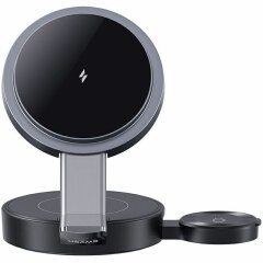 Бездротовий зарядний пристрій USAMS CD234 (15W) 3 in 1 Foldable Wireless Charge - Black