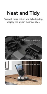 Бездротовий зарядний пристрій USAMS CD234 (15W) 3 in 1 Foldable Wireless Charge - Black