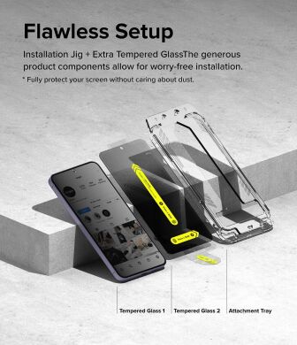 Комплект защитных стекол (2шт) Ringke Easy Slide Privacy для Samsung Galaxy S24 Plus (S926) 8800274968868 - Black