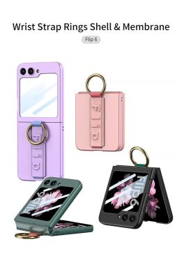 Защитный чехол GKK Hand Strap для Samsung Galaxy Flip 6 - Pink