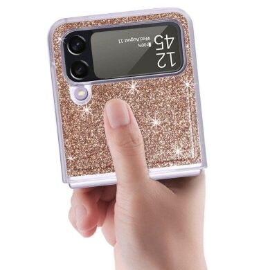 Защитный чехол Deexe Glitter Case для Samsung Galaxy Flip 4 - Gold