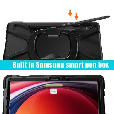 Защитный чехол Deexe Hand Grip для Samsung Galaxy Tab S7 / S8 / S9 (T870/T875/T700/T706/X710/X716) - Purple