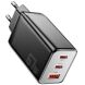 Сетевое зарядное устройство ESSAGER 67W GaN 2Type-C + USB (ECT67W-LJB01-Z) - Black. Фото 1 из 13
