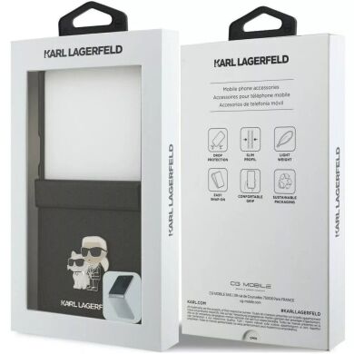 Защитный чехол Karl Lagerfeld Karl&Choupette Saffiano Pins для Samsung Galaxy Flip 8 (KLHCZF8SAPKCNPK) - Black