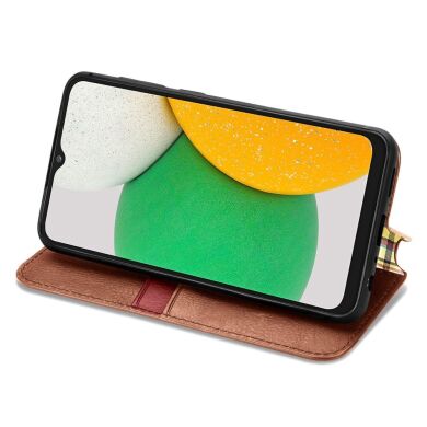 Чохол Deexe Rhombus Wallet для Samsung Galaxy A03 Core (A032) - Brown