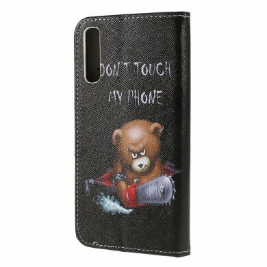 Чохол-книжка Deexe Color Wallet для Samsung Galaxy A50 (A505) - Brown Bear and Warning Words