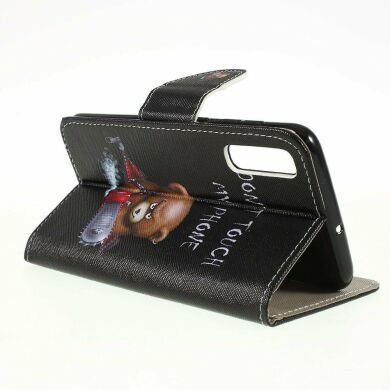 Чохол-книжка Deexe Color Wallet для Samsung Galaxy A50 (A505) - Brown Bear and Warning Words
