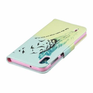 Чохол-книжка Deexe Color Wallet для Samsung Galaxy M10 (M105) - Feather Pattern