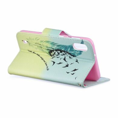 Чохол-книжка Deexe Color Wallet для Samsung Galaxy M10 (M105) - Feather Pattern