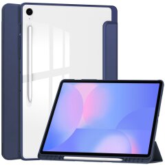 Чехол-книжка Deexe Crystal Back для Samsung Galaxy Tab S10 FE Plus - Dark Blue