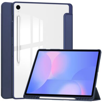 Чехол-книжка Deexe Crystal Back для Samsung Galaxy Tab S10 FE Plus - Dark Blue