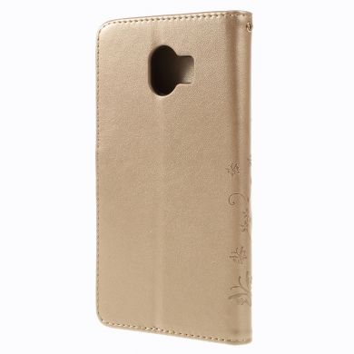 Чехол-книжка UniCase Flower Pattern для Samsung Galaxy J4 2018 (J400) - Gold