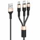 Дата-кабель Hoco X26 Xpress 3 in 1 (Lightning + MicroUSB + Type-C to USB, 1m) - Black / Gold. Фото 2 из 14
