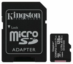 Карта памяти Kingston microSDXC 128GB Canvas Select Plus C10 UHS-I R100MB/s + адаптер - Black