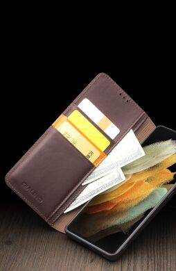 Шкіряний чохол QIALINO Wallet Case для Samsung Galaxy S21 Ultra (G998) - Black